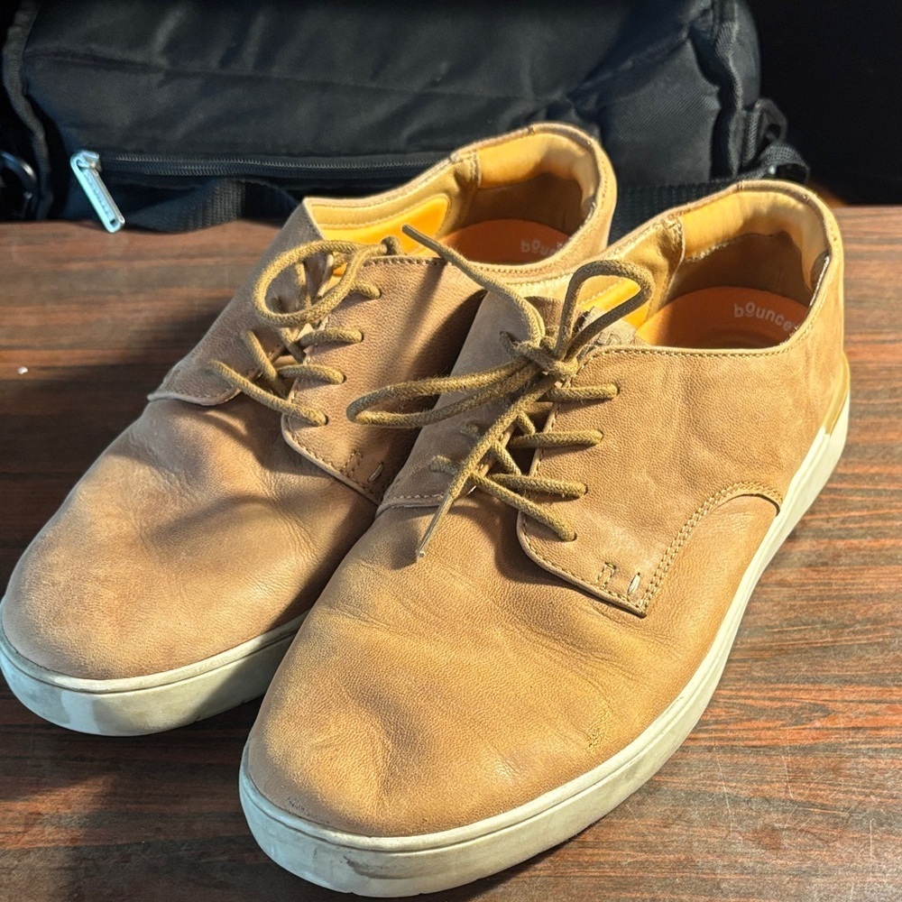 Hush Puppies Tan Leather Sneakers